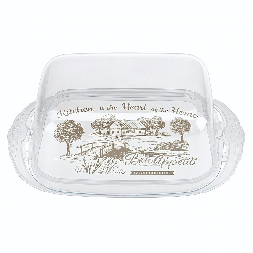 Масленка с декором 189х110х69 мм (бесцветный)