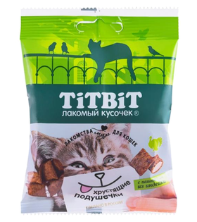 Хрустящие подушечки для кошек с паштетом из индейки 30 гр