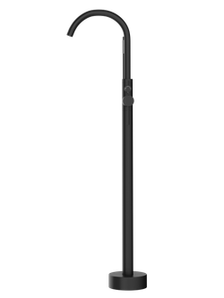 Напольный смеситель для ванны с душем STWORKI Лунд S25130BK матовый черный