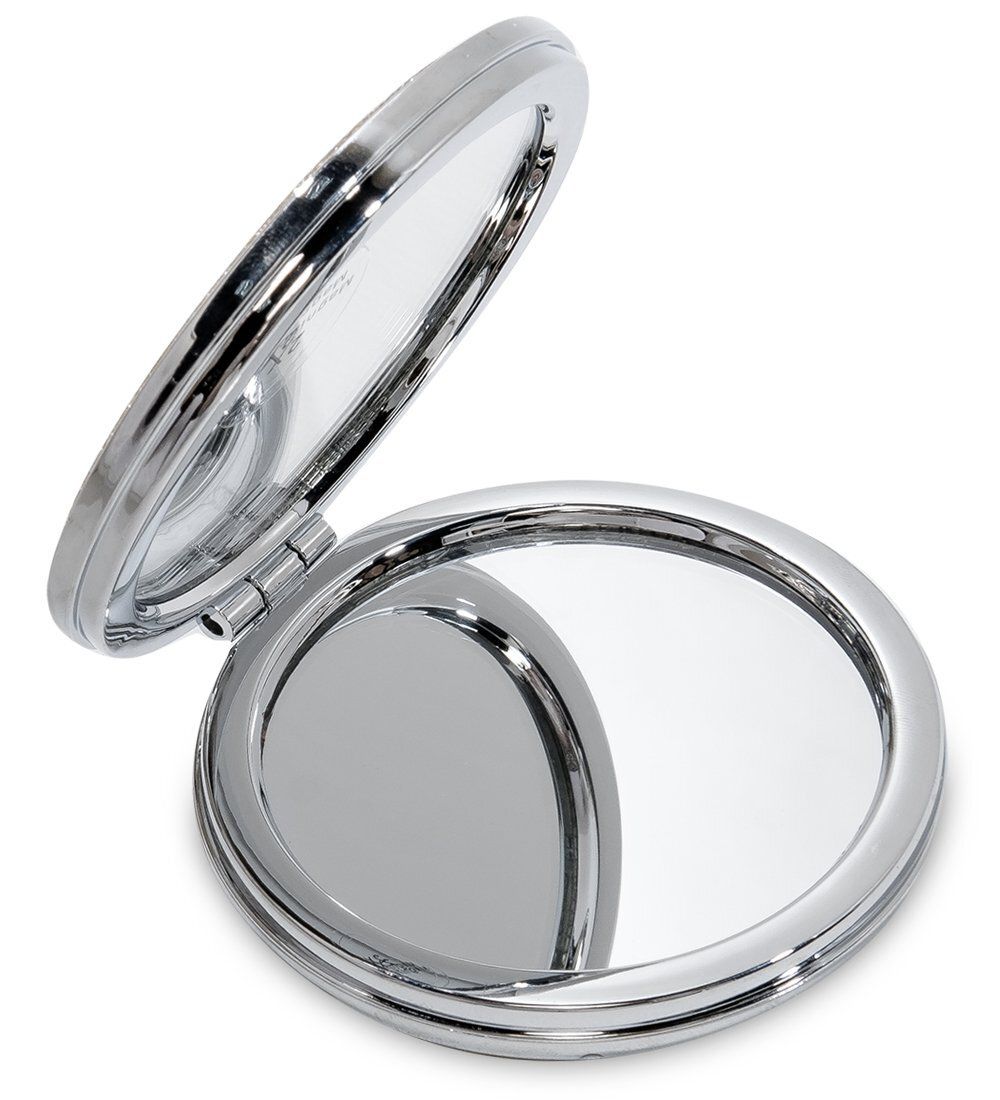 WW-113 Зеркало круглое золотистое с плавающими сердечками «Блеск»