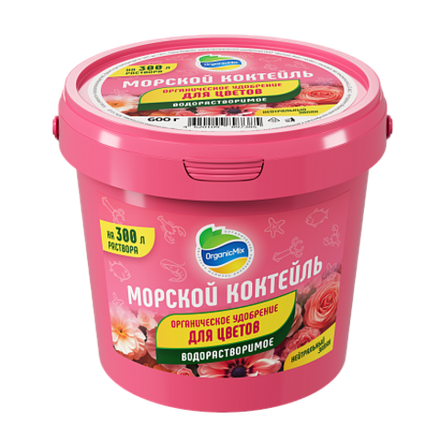 Морской коктейль (водорастворимый) для цветов - органическое удобрение 600 гр (ведро)