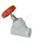 Клапан (вентиль) PP-R запорный белый Дн 25х45гр внутренняя пайка VALFEX 10174025