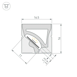 Силиконовый профиль WPH-FLEX-1616-TWIST-S11-5m WHITE (Arlight, Силикон) 059568