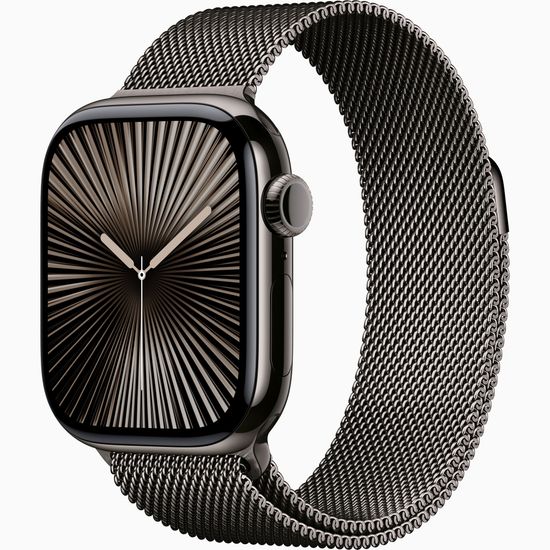 Apple Watch Series 10 GPS + Cellular 42mm Slate Titanium Case with Stainless Steel Milanese Loop