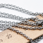 Цепочка, цвет серебро (родий), размер звена 3,8*3 мм, цена за 50 см