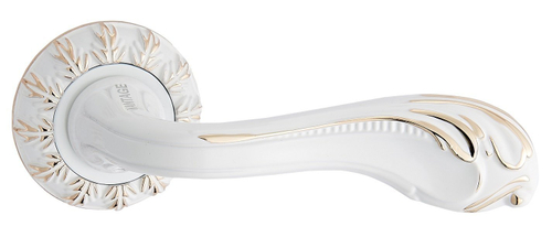 Дверная ручка V65WG белый с золотом