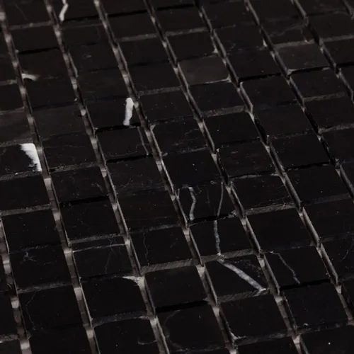 DAO-605-15-4 Мраморная мозаика nero marquina серо-черная