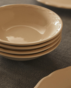 Zara Home миска из фаянса, цвет бежевый, 18.5 см