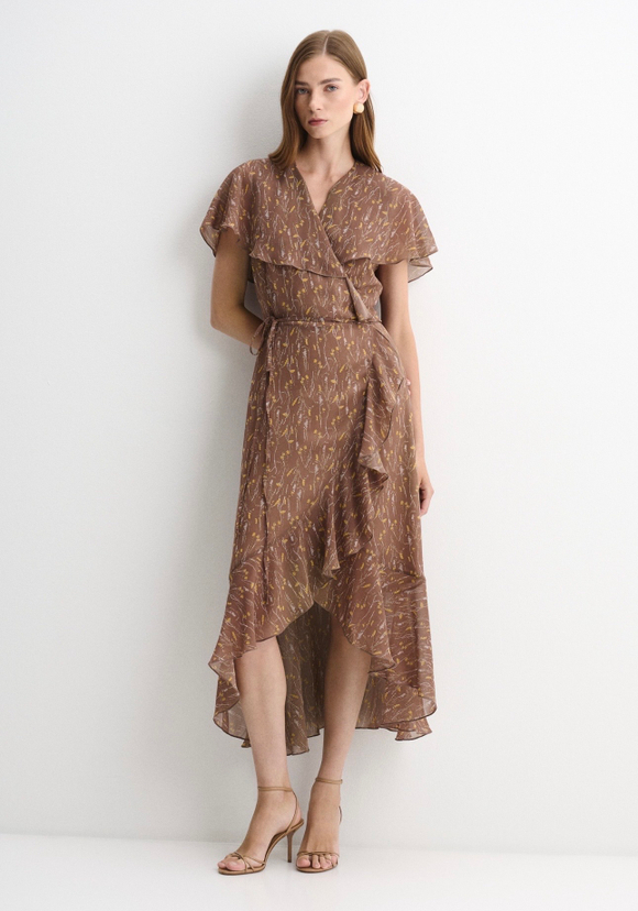 Платье Нежность миди шоколадный