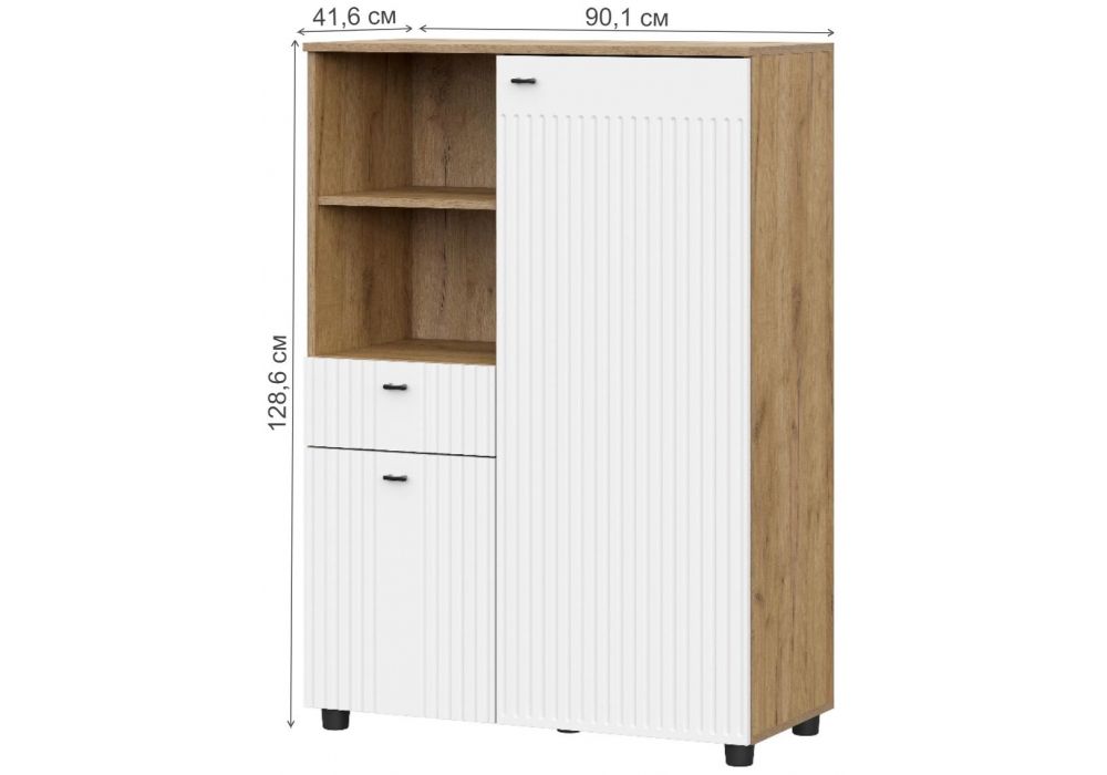 Модульная гостиная Эдолина дуб золотой / белый матовый комплектация 2