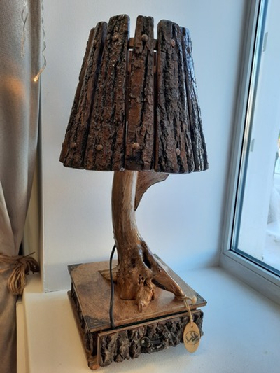 Лампа настольная, берёза