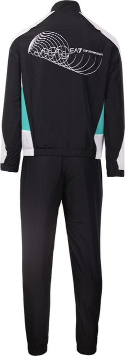 Мужской теннисный костюм EA7 Man Woven Tracksuit - черный