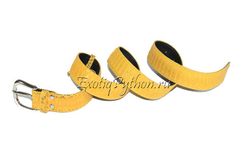 Желтый ремень из кожи питона AC-2