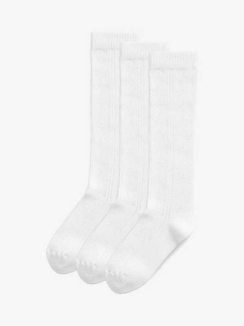 Гольфы хлопковые для девочки Next 193-074, 3 шт., Белый