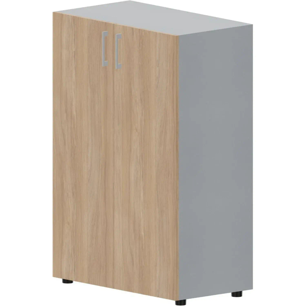 Шкаф Artwood для документов 80х44х118, ручки-алюм, Титан/Дуб св OMMS562TIOW