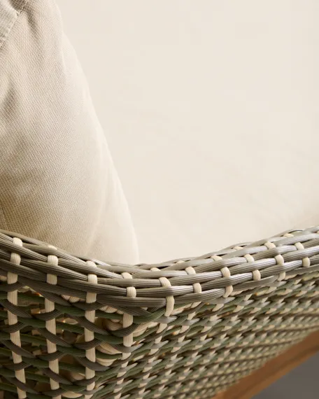 Уличная кровать Olbia из искусственного ротанга и массива тикового дерева