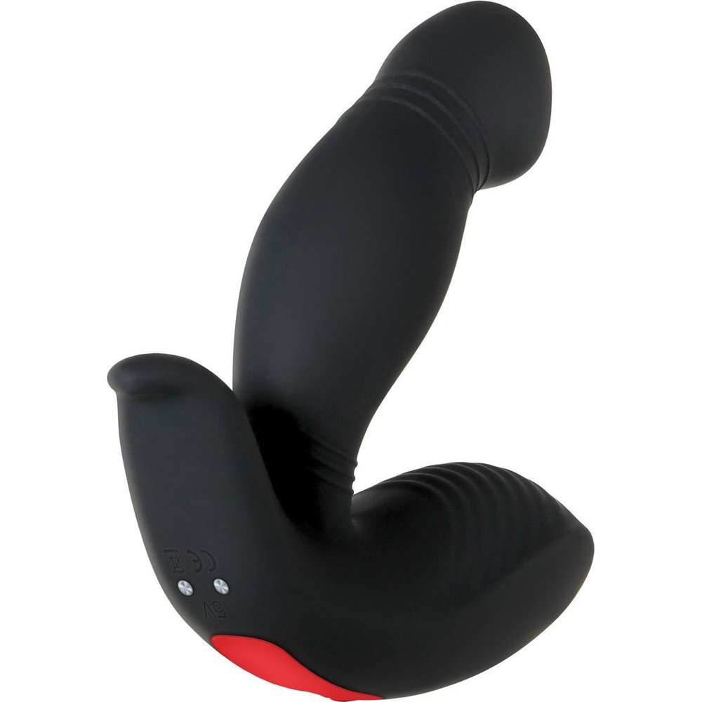 Черный вибростимулятор простаты Adam s Rechargeable - 11,7 см. (Цвет: черный)