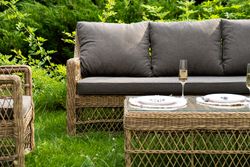 "Гранд Латте" лаунж-зона из искусственного ротанга, цвет соломенный