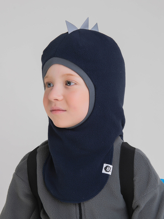 Шлем утепленный флисовый "Дино" темно-синий