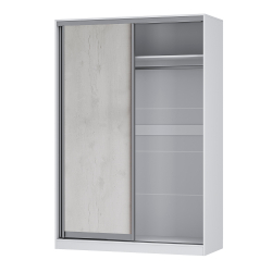 Шкаф-купе Мадрид, бетон пайн/белый
