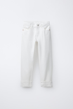 ZARA ДЖИНСЫ STRAIGHT, БЕЛЫЙ