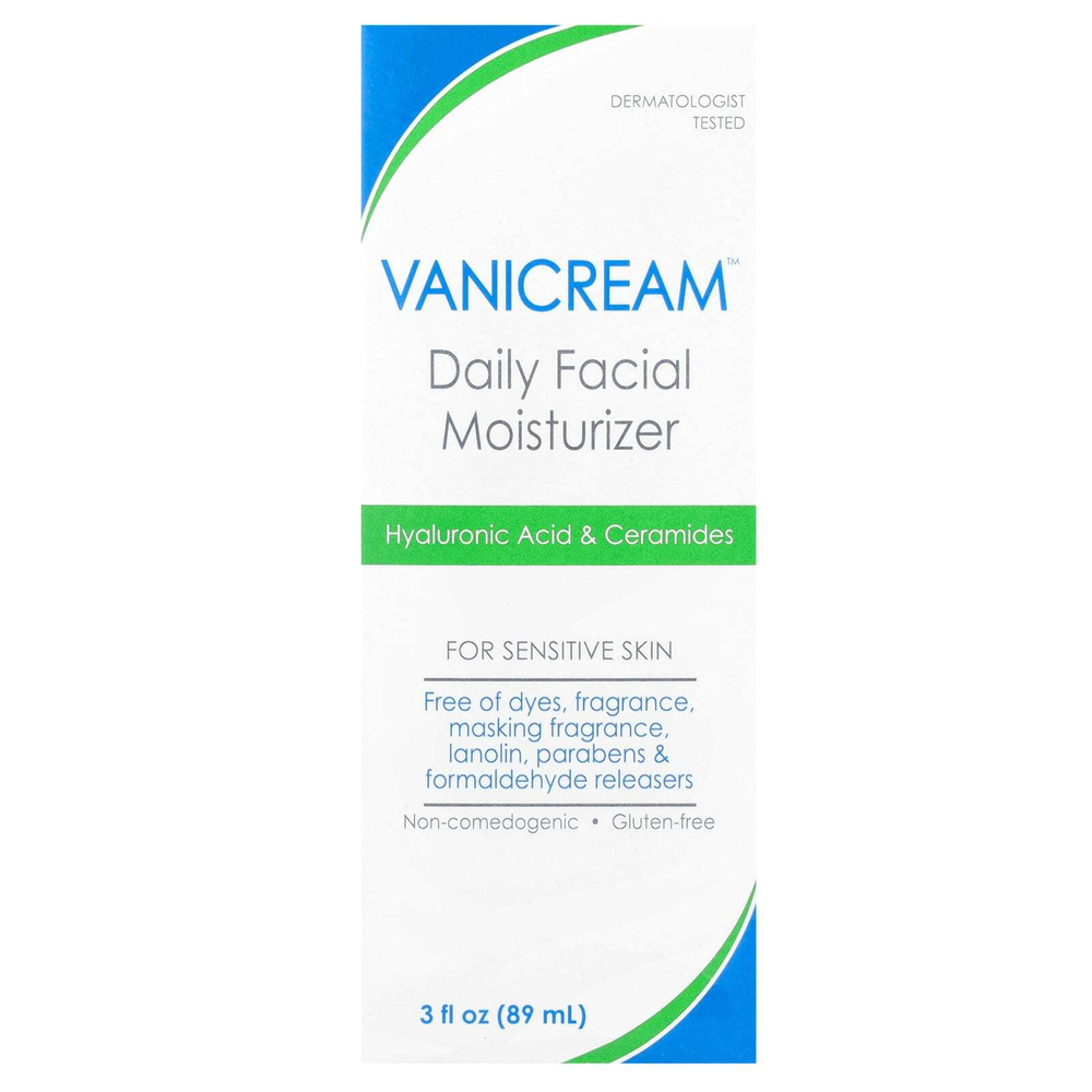 Vanicream, Ежедневное увлажняющее средство для чувствительной кожи, без отдушек, 89 мл (3 жидк. унц.)