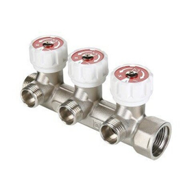 Коллектор для водоснабжения с регулирующими вентилями VALTEC 3/4* х 1/2* - 4 отвода (VTc.570.N.0504)