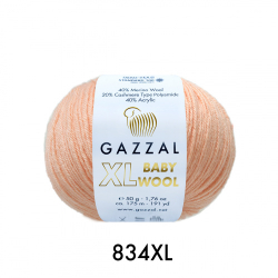 Пряжа Baby Wool XL 50 г, 100м, 40%акрил, 40%шерсть мериноса, 20%кашемир, 40%акрил (цена за 1 шт)