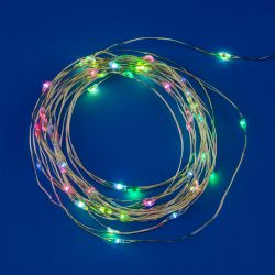 ULD-S0500-050-DTB-3AA-RC RGB IP20 DEW Гирлянда светодиодная Роса на батарейках 3AA не в-к. 5м. 50 светодиодов. RGB свет. Пульт ДУ в-к. Провод прозрачный. TM Uniel