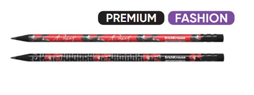 Карандаш чернографитный ЭРИХ КРАУЗЕ Балун дог трехгранный с ластиком НВ (62765)