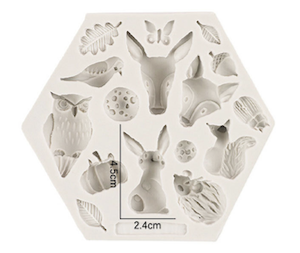 Молд силиконовый для творчества "Лесные звери" / игрушки для кукол, фигурки животных
