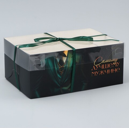 Упаковка для капкейков с окном Стиль (6 ячеек ) 25*16*10 см