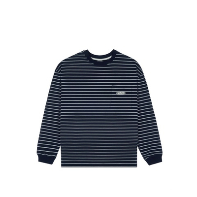 Лонгслив Uniform relaxed pocket stripe синий