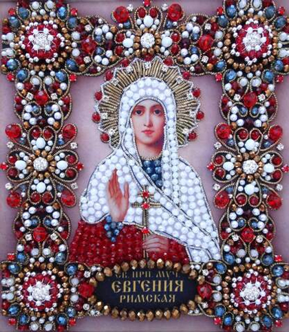 Ии-58 Набор для вышивания хрустальными камнями Святая Евгения