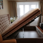 Кровать 1726 BEIGE бежевая с ящиком для белья