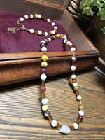 Комплект украшений авторский из натуральных камней. Колье и браслет Повседневный. Бижутерия на шею, на руку для женщин, девушек. Летнее женское украшение