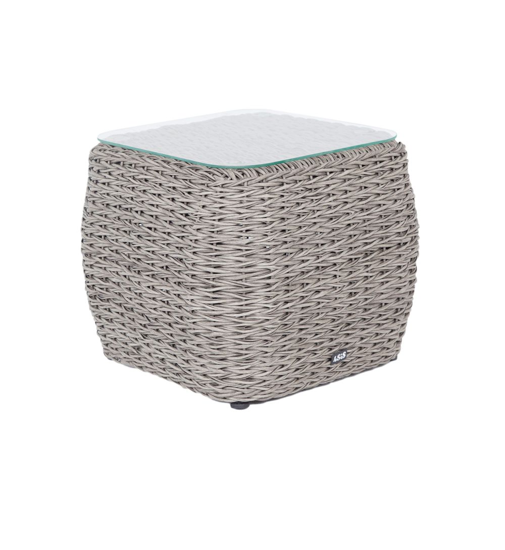 "Кальяри" кофейный столик из искусственного ротанга (гиацинт), цвет серый