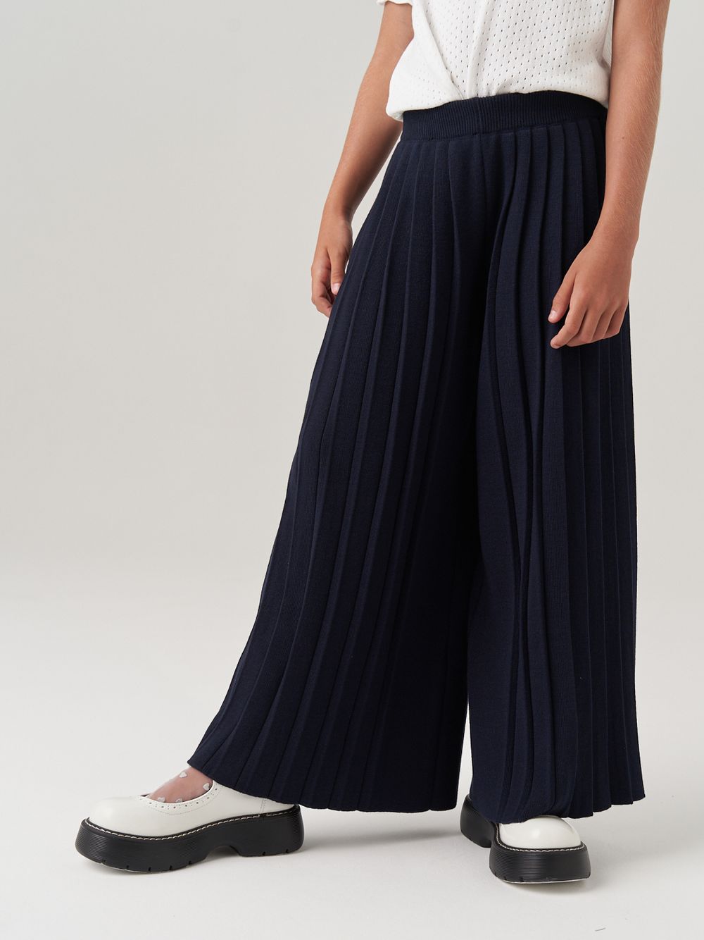 Школьные широкие брюки для девочки AT726-2 синий