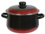 Кастрюля 4л коническая, черная с красным