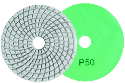 Алмазный гибкий шлифовальный круг 100мм, Р50, мокрое шлифование Вихрь
