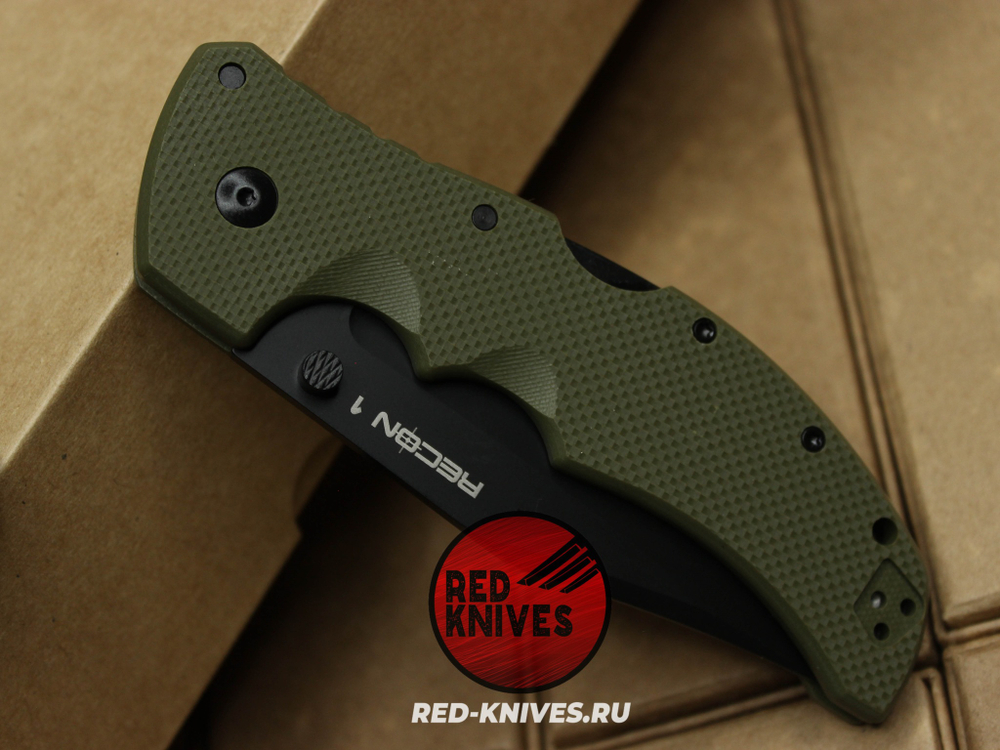 Нож Cold Steel Recon 1 Clip G10 (V2024) - зеленая рук., черный клинок RK/Н83