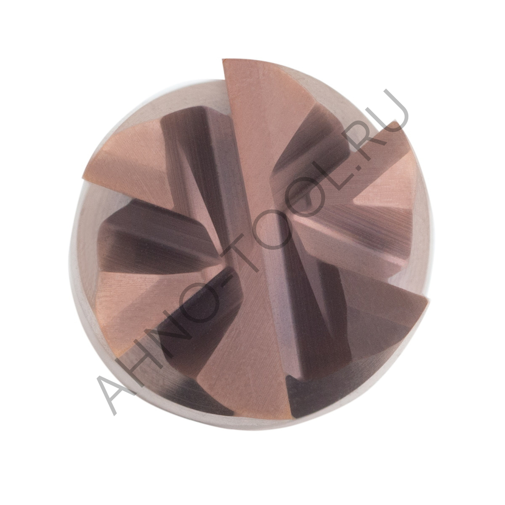 Фреза твердосплавная  12мм (L=100, l=45, хв=12) Z6 45° по стали, нерж., чугуну BRGM-6EL-D12.0 HRC55