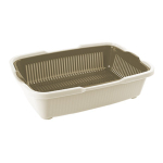 Туалет для кошек большой с сеткой молочно-кофейный