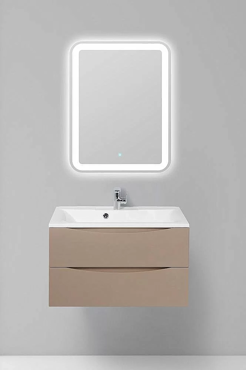 Тумба с раковиной Belbagno MARINO 80 2C-SO/BB800/450-LV-MR-AST Capucino Lucido
