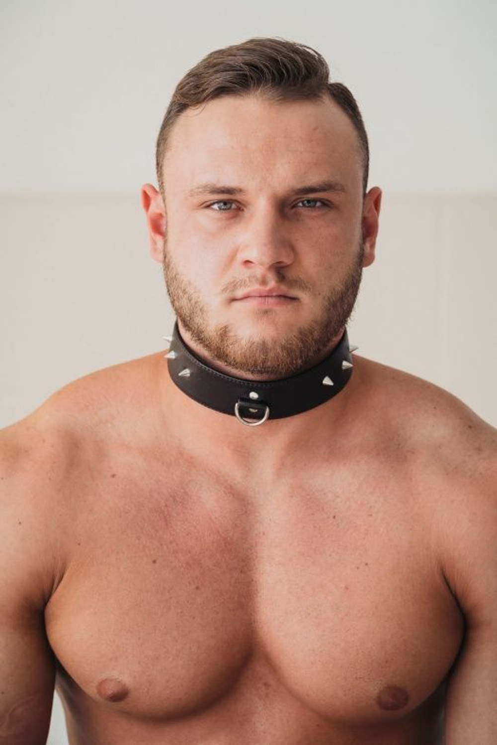 Коричневый кожаный ошейник увеличенного размера (Цвет: коричневый)