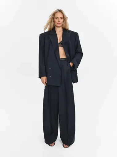 “Striped wool trousers” Брюки широкие со складками. (2)