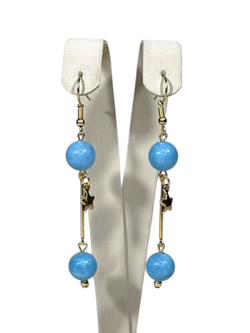 Серьги подвески голубой кварц