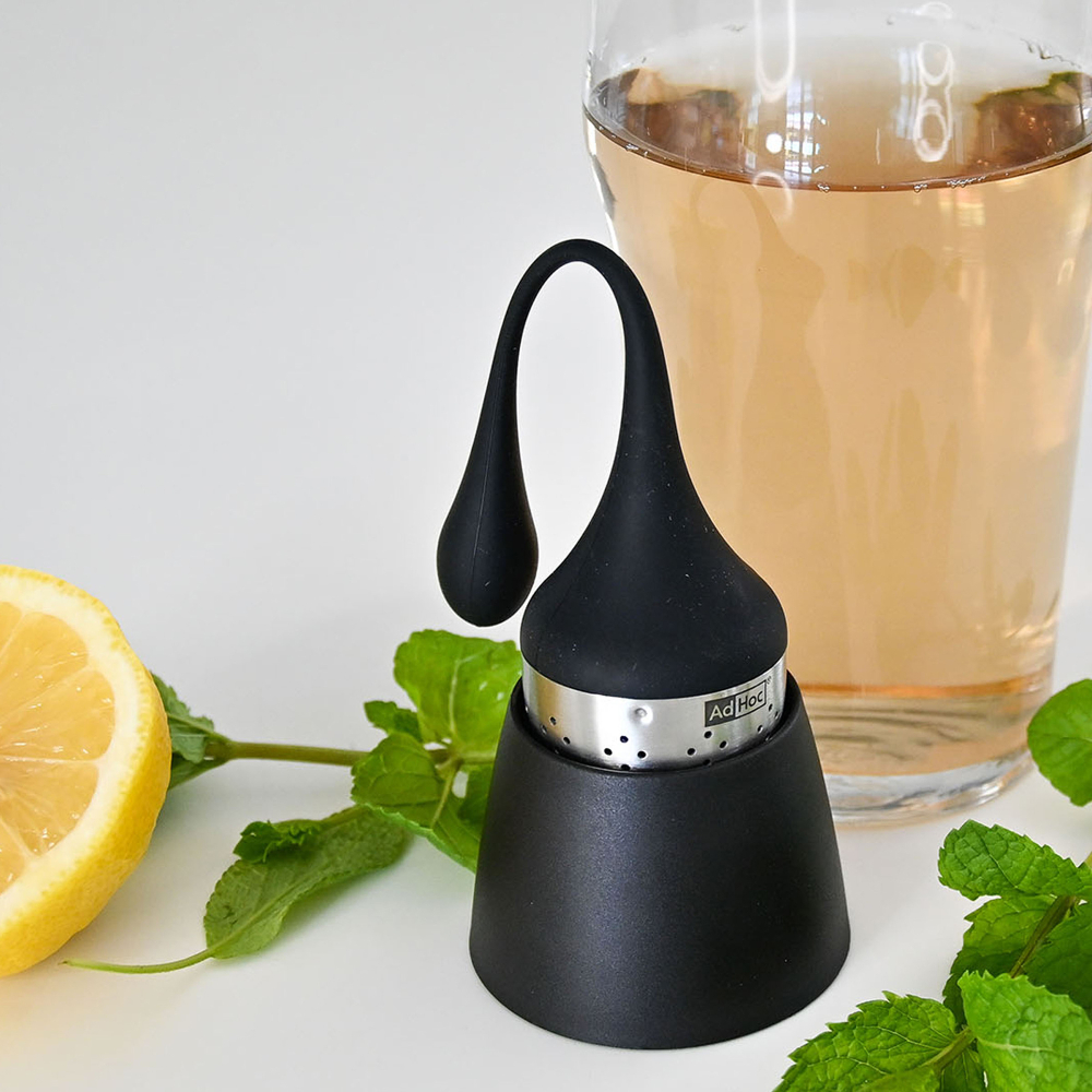 Ситечко для заваривания чая на подставке 13х4см AdHoc Hangtea черное