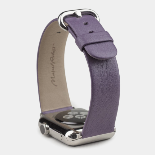 Ремешок для Apple Watch 44/45/46 mm из кожи теленка, фиолетового цвета