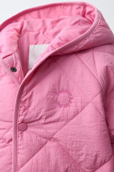 ZARA СТЕГАНАЯ КУРТКА WATER REPELLENT, РОЗОВЫЙ